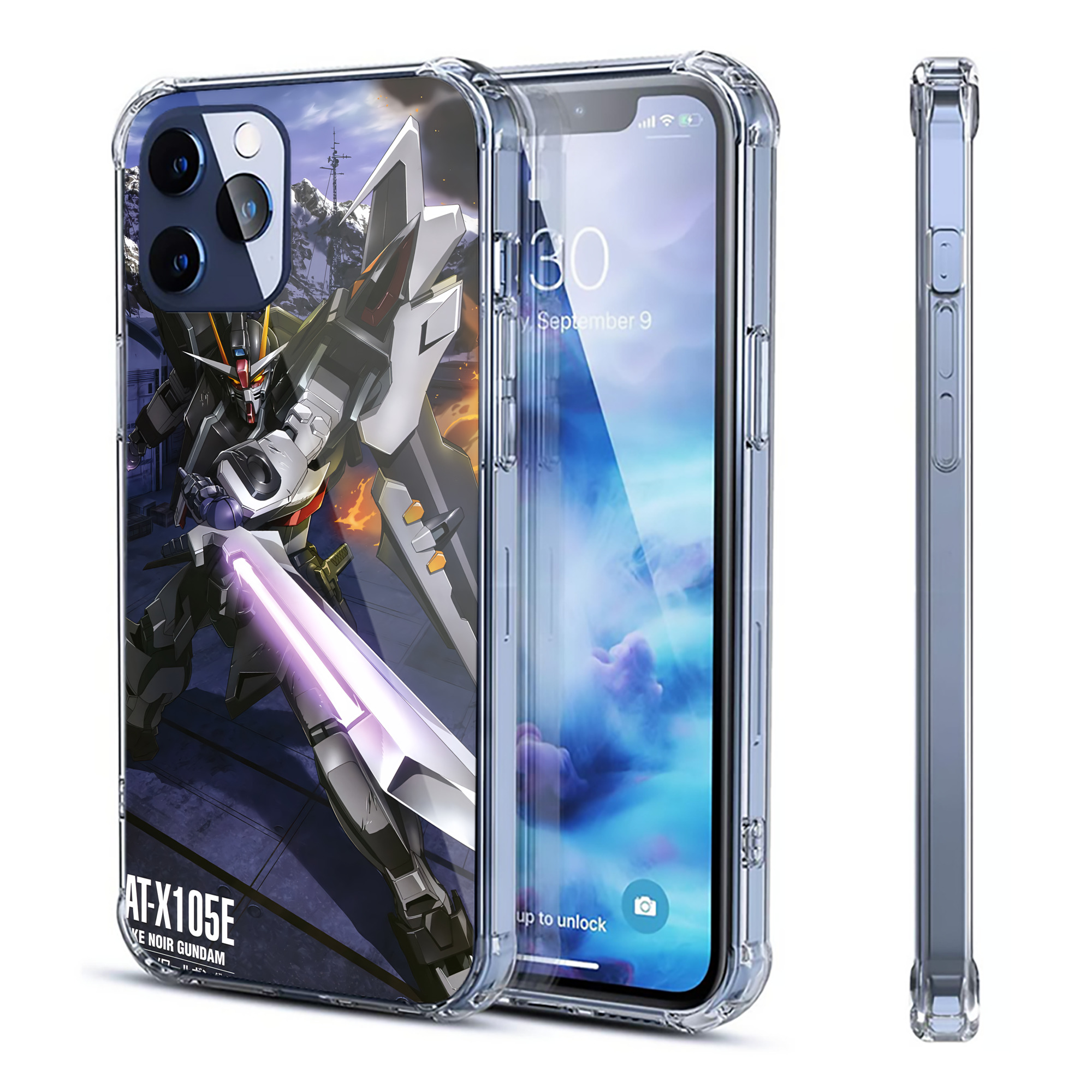 （画像用） 機動戦士ガンダム Mobile Suit Gundam 【iPhone 12シリーズ対応】透明スマホケース（クリアソフトケース）